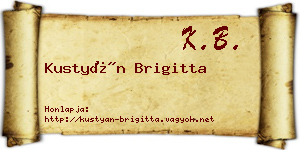 Kustyán Brigitta névjegykártya